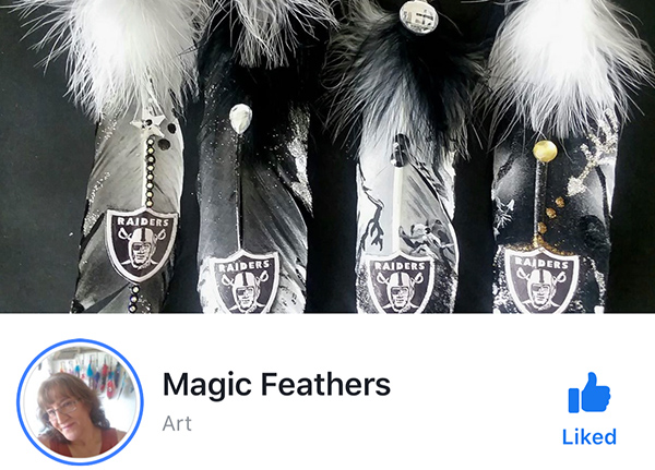 Facebook page for business called Magic Feathers